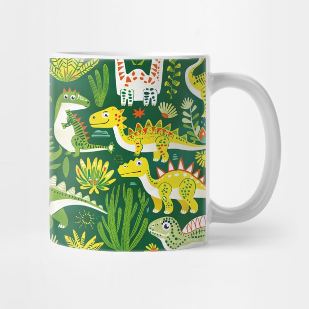 Delightful Dinosaurs in Enchanted Garden Pattern by star trek fanart and more